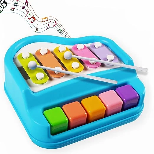 Gooyo 1503 Non Battery 2 in 1 Mini Piano and Xylophone Toy with Colorful Keys & 