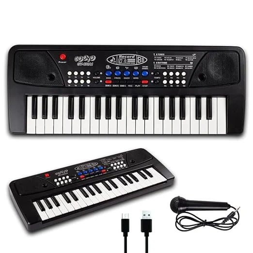 Gooyo GY-430A1 Portable Musical Piano Keyboard with Microphone |37 Keys, 8 Rhyth