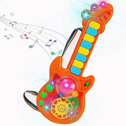 Gooyo GY999-53 Battery Operated Musical Toy Guitar with 8 Keys & 3D Gear & Flash