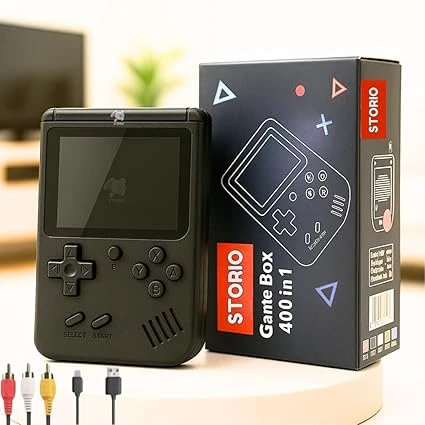 Storio Rechargeable Pocket Video Game for Kids 400 in 1 Retro Game Box Console H