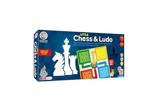 Ratna's Classic Strategy Game Little Chess and Ludo 2 in 1. enhances Strategy Bu