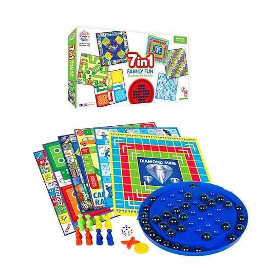 Ratna's 7 in 1 Family Board Game, Board Size: 6.5 Inches X 6.5 Inches & 8 Inches