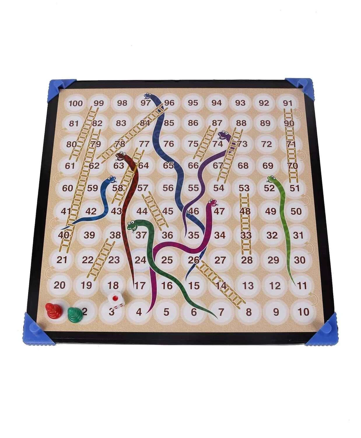 RATNA'S Table TOP Family Fun Excellent Ludo Snakes and LADDERS Board Game with S
