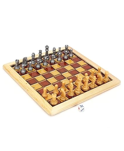 Ratna's Strategy Game Magnetic Wooden Art Chess and Ludo for Kids to Develop The