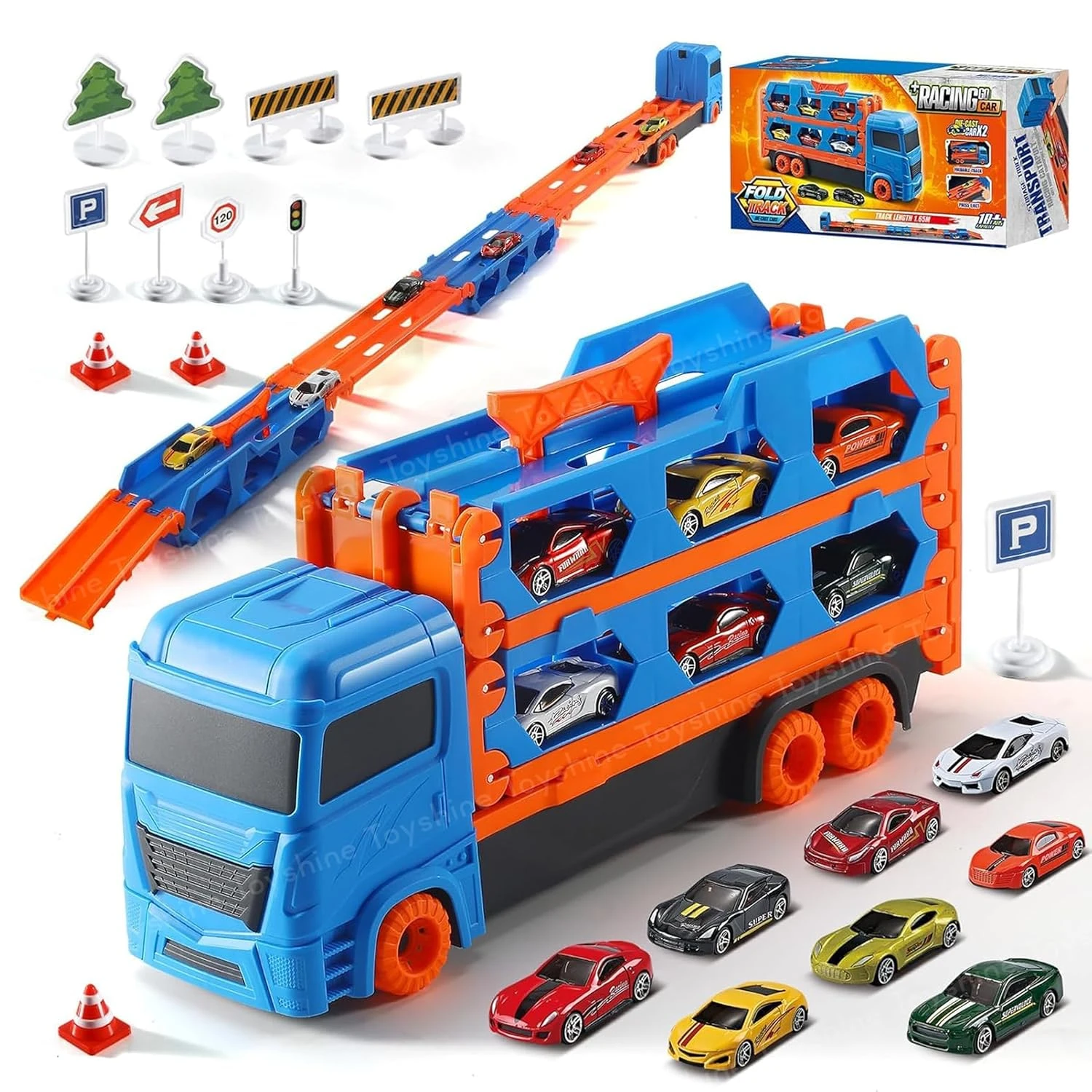 Toyshine Big Hauler Storage & Deform Transport Truck Toy with 2 Foldable Ejectio