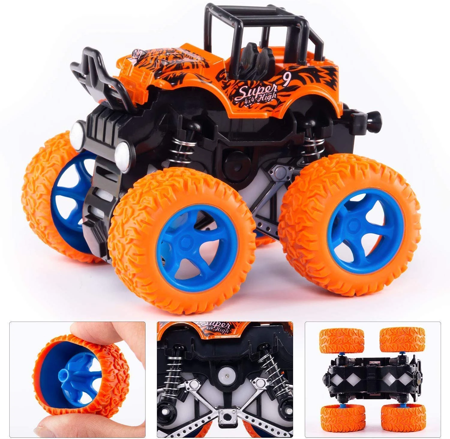 Toyshine Friction Powered Push & Go Mini Rock Crawler 360° Drift Monster Car Tru