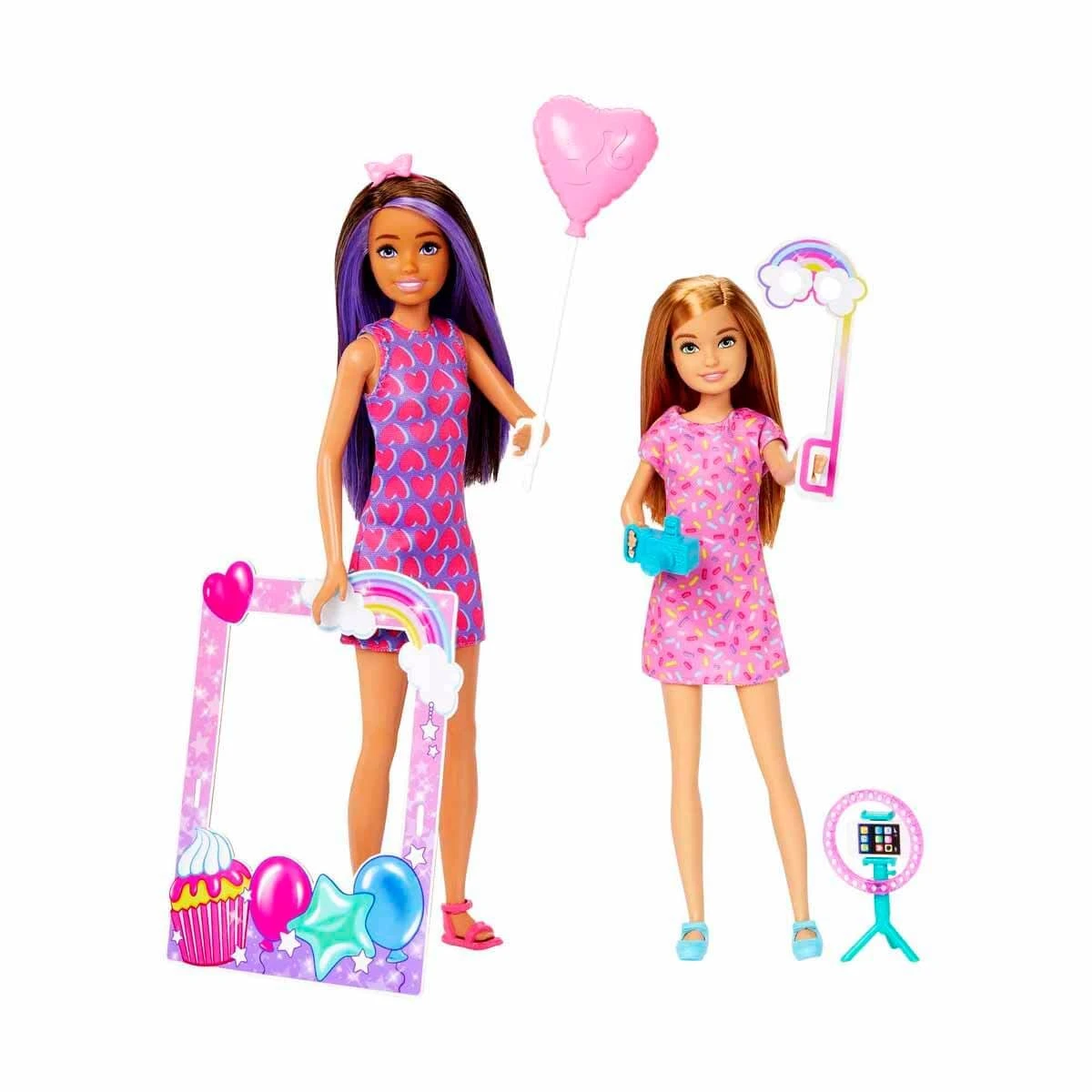 Barbie Celebration Fun Dolls & Accessories, Photobooth Playset with Skipper & St