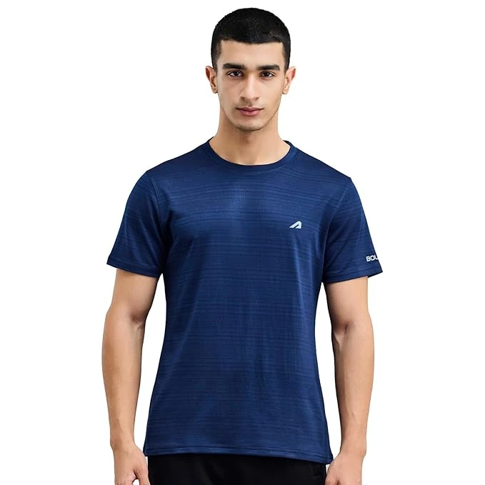 Boldfit Men's Polyester Regular Fit T-Shirt Quick Dry Fit Regular Fit Gym T Shir
