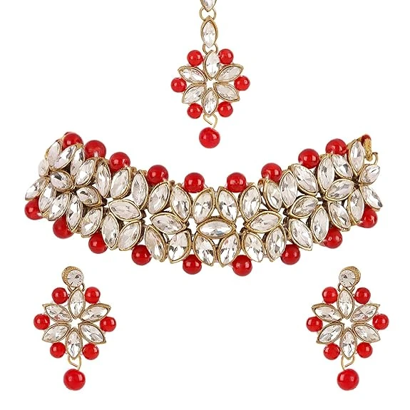 Shining Diva Fashion Latest Choker Design Antique Kundan Traditional Necklace Je