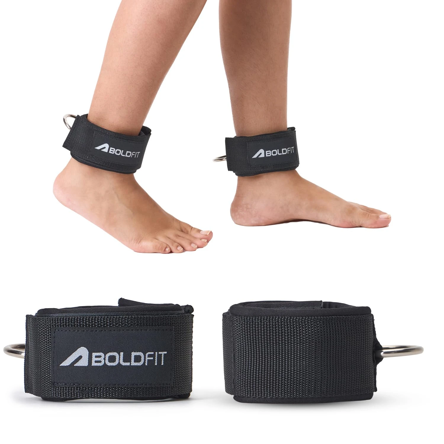 Boldfit Ankle Straps For Gym With Metal D-rings Unisex Ankle Strap For Cable Mac