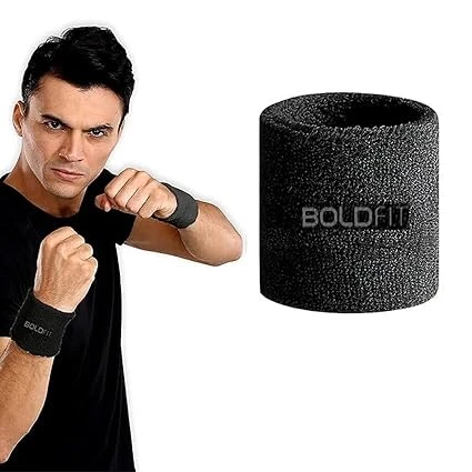 Boldfit Cotton Wrist Band for Men & Women 3 Inch - Wrist Sweat Band for Badminto