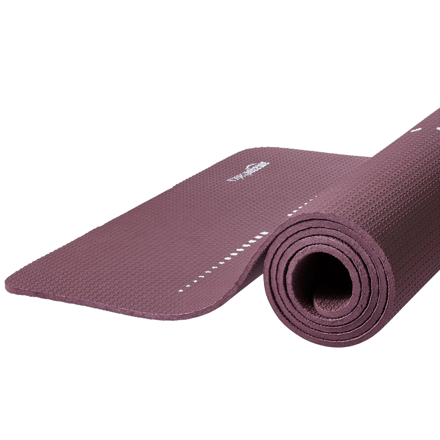 AmazonBasics Body Alignment Yoga Mat | 6 MM Thick Mat | Carry Strap | Grippy Sur