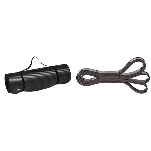 Amazon Basics Resistance Pull Up Band with 13.6 to 27.2 Kg - 3/4 Inch, Black & 1