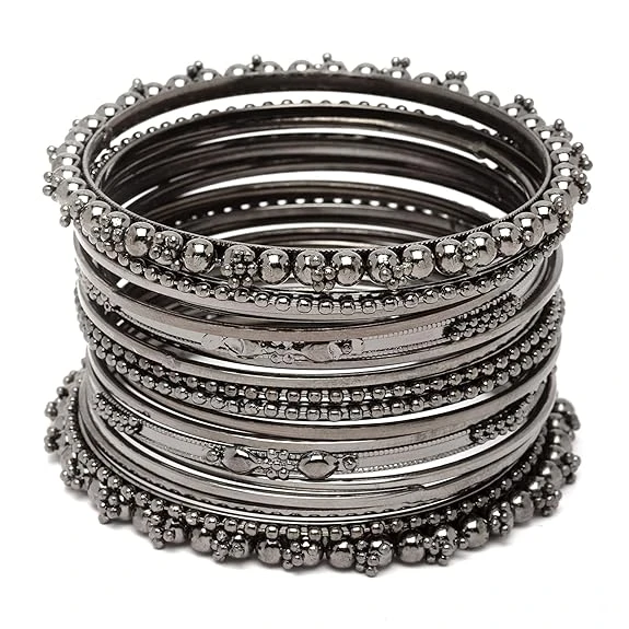 ZENEME Antique Look Jewellery Silver Plated Traditional Bracelet Bangles for Wom