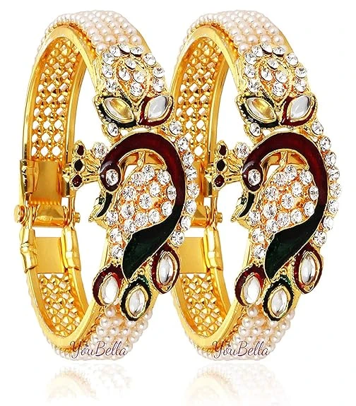 YouBella Jewellery Traditional Gold Plated Bracelet Bangle Set for Girls and Wom
