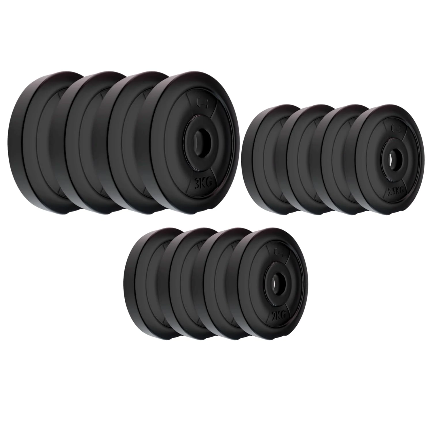 Amazon Brand - Symactive PVC 30 Kg Spare Weight Plates Combo Set (2x4 + 2.5x4 + 