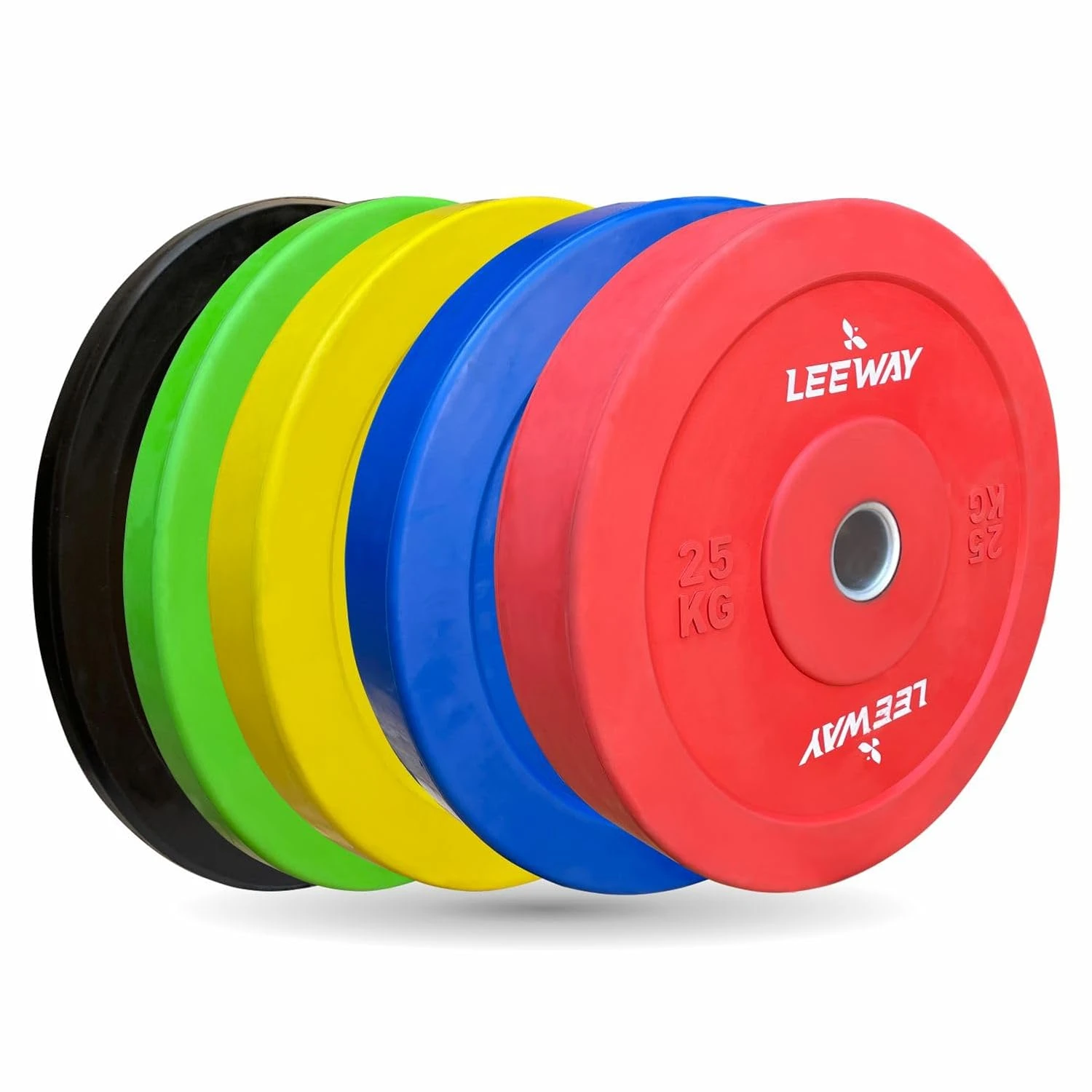Leeway Color Rubber Bumper Plates 2.0, (150kg Combo) | Olympic Weight Plates wit