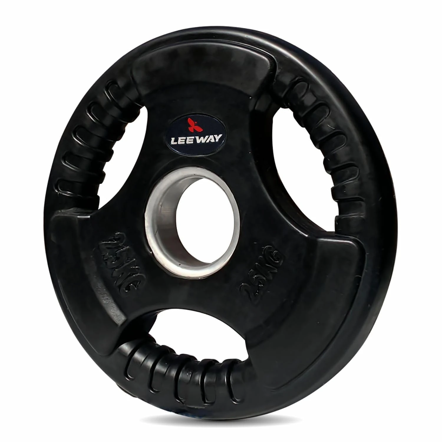 LEEWAY Olympic Weight Plates (2.5 kg x 2) | 50mm Dia | Rubber Coated Metal Integ