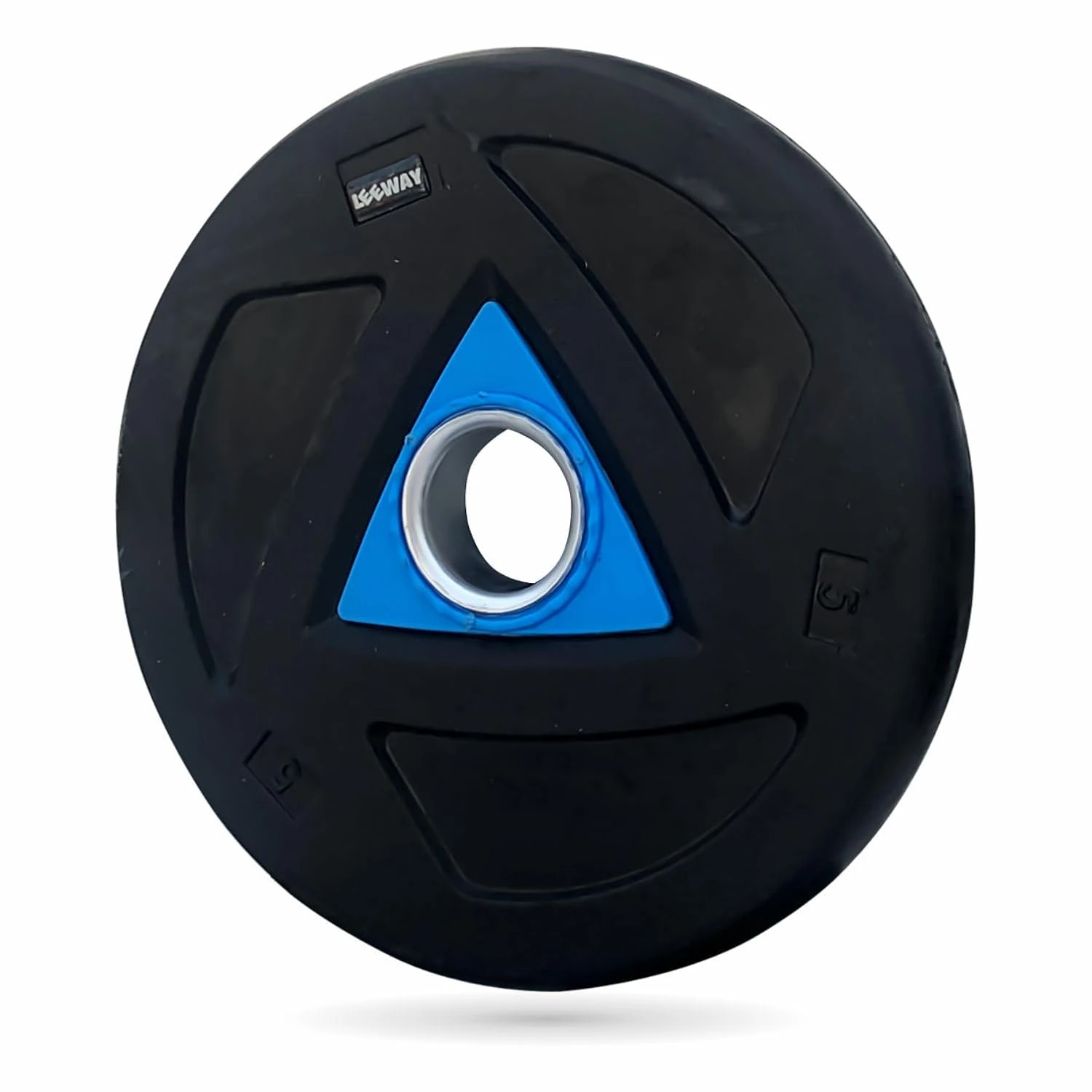 LEEWAY Rubber Weight Plates 5kg x 2 (Total 10kg) | 51mm Hole for Olympic Bar | H