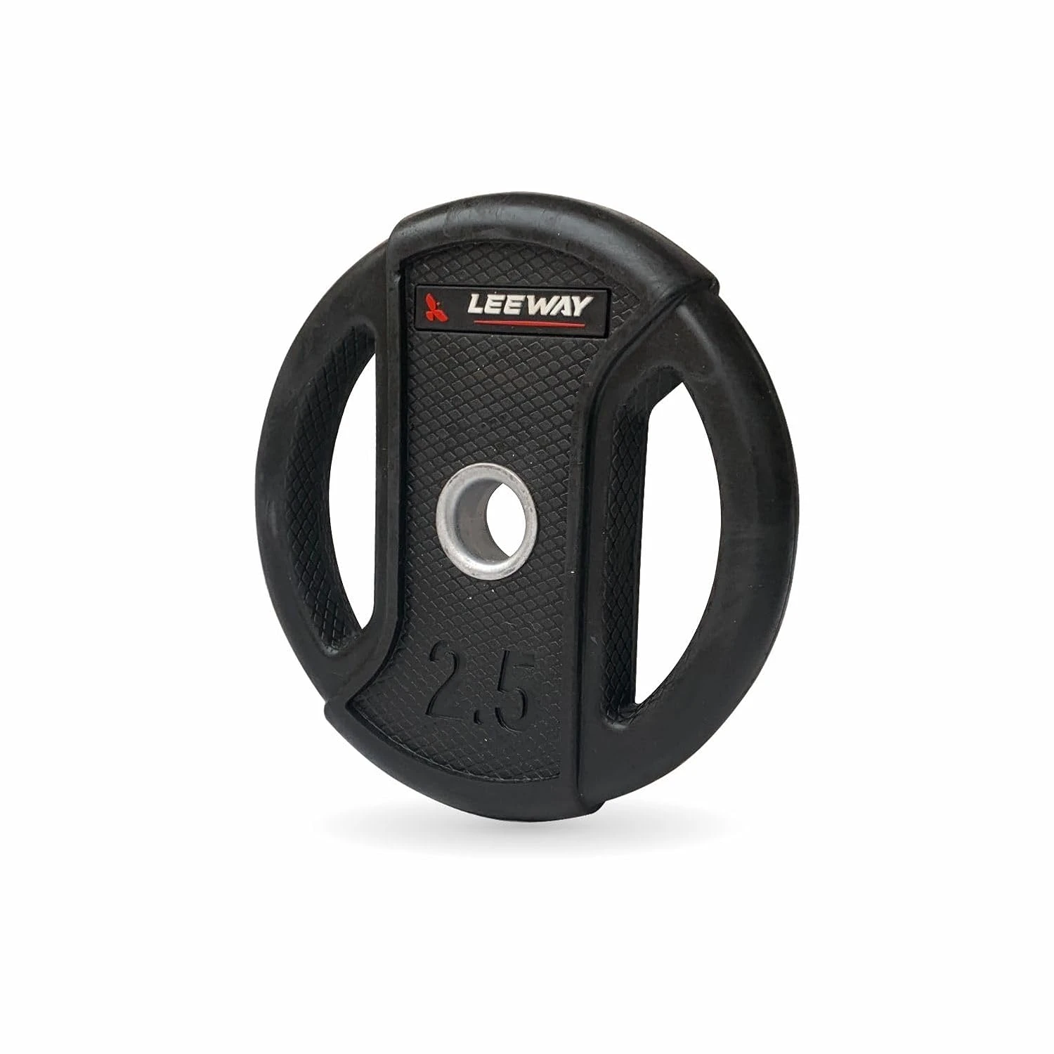 LEEWAY Dual-Grip Rubber Coated Weight Plates (2.5kg x 2) | 31mm Hole | Metal Int