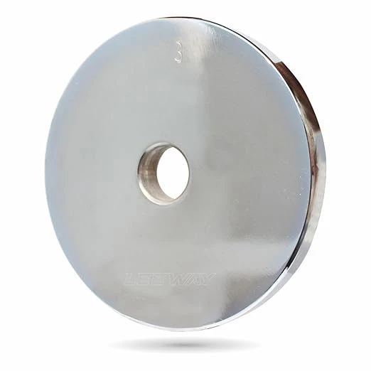 LEEWAY Chrome Plated Steel Weight Plates (3 kg X 2) 31mm| Iron Gym Plates for Ho