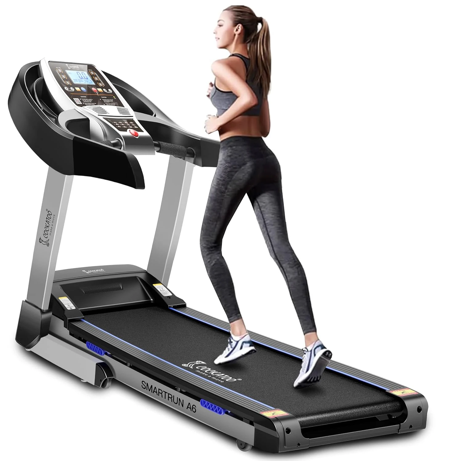 Cockatoo Smart-Run A6 6HP Peak Auto Incline DC Motorized Treadmill for Home,with
