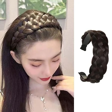 Samyak Synthetic Hair Braided Hair Band 4 Plaited Headband For Women & Girls Fas