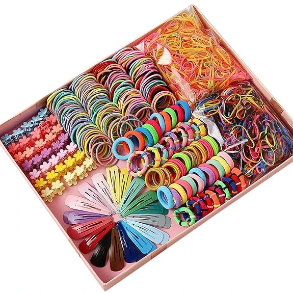 Shining Diva Fashion 74-1220 Pcs Colorful Hair Bands, Hairpins, Ponytail Holders