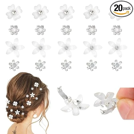 MAYCREATE® 20Pcs Small Hair Clips for Girls, Wedding Hair Clips for Hair Styling