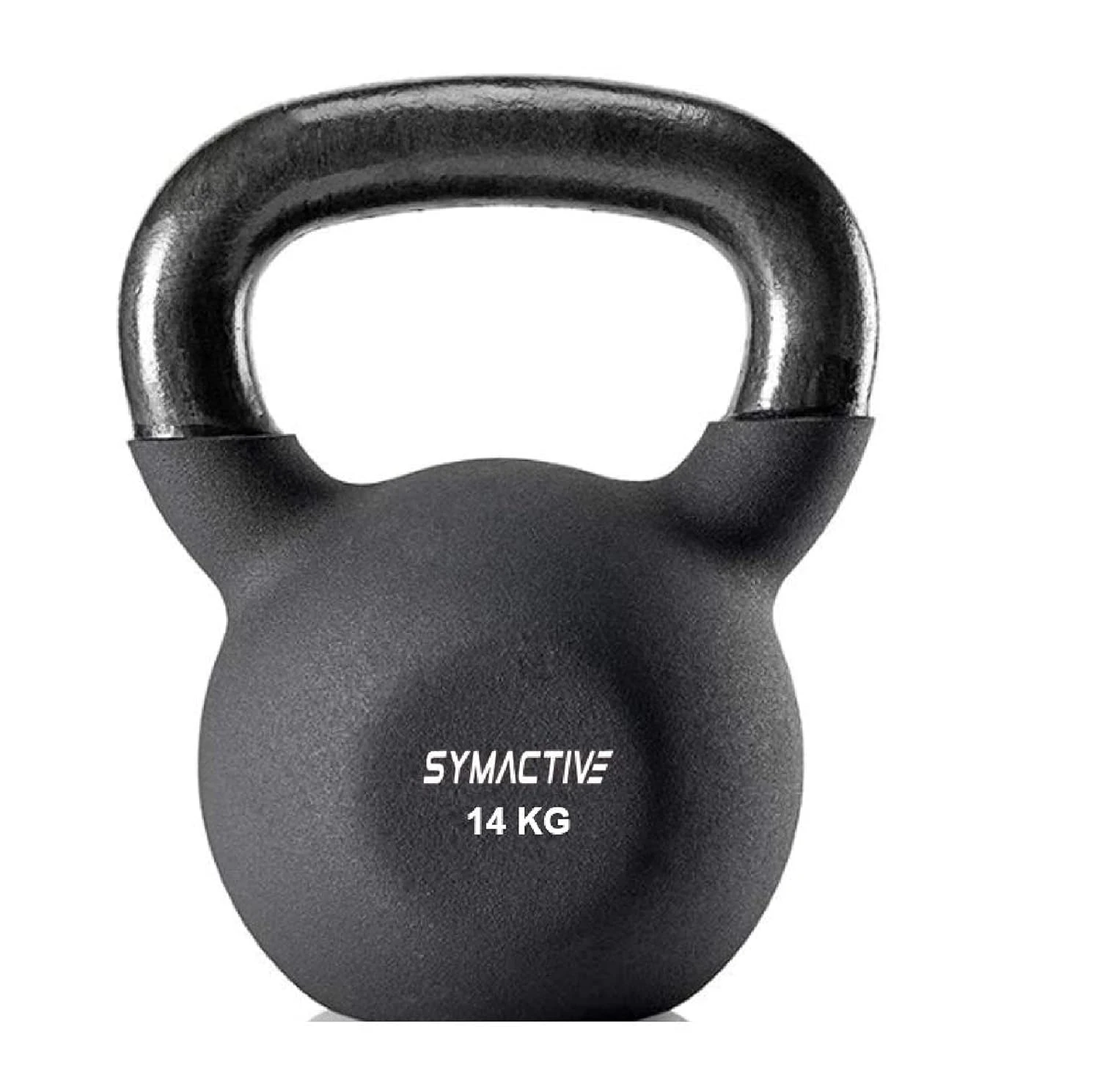 Amazon Brand - Symactive Neoprene Coated Solid Kettlebell for Gym Exercises, 14 