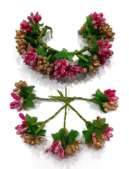 YouBella Jewellery Gifts Stylish Latest Artificial Flower for Hair Veni Gajra Br