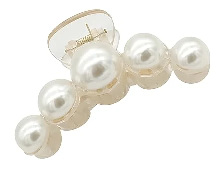 ANNACREATIONS Korean Fashion Style Large Pearl Hair Clips Big Size Thick Hair No