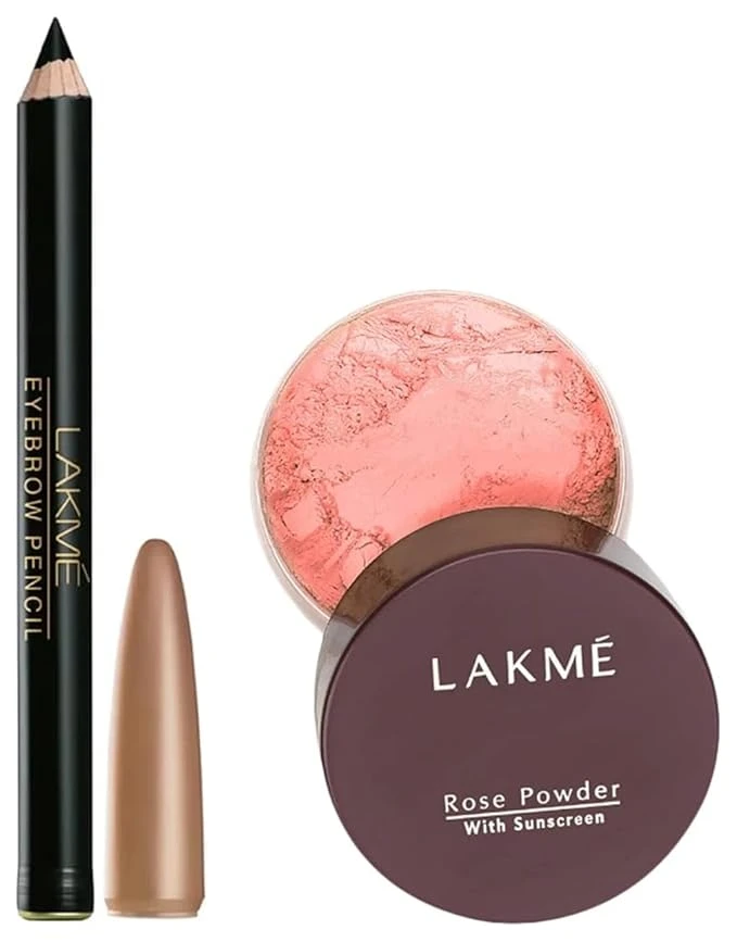 LAKMÉ Rose Loose Face Powder With Sunscreen, Warm Pink, Face Makeup For A Rosy G