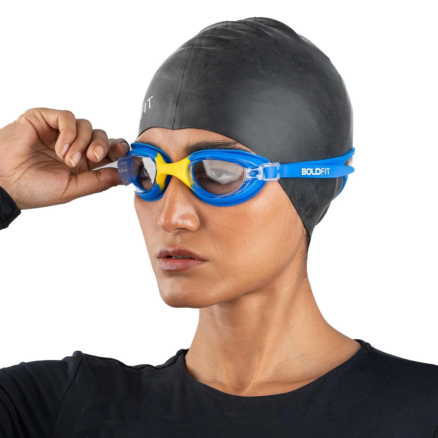 Boldfit Swimming Cap Goggles with Ear & Nose Plug Set