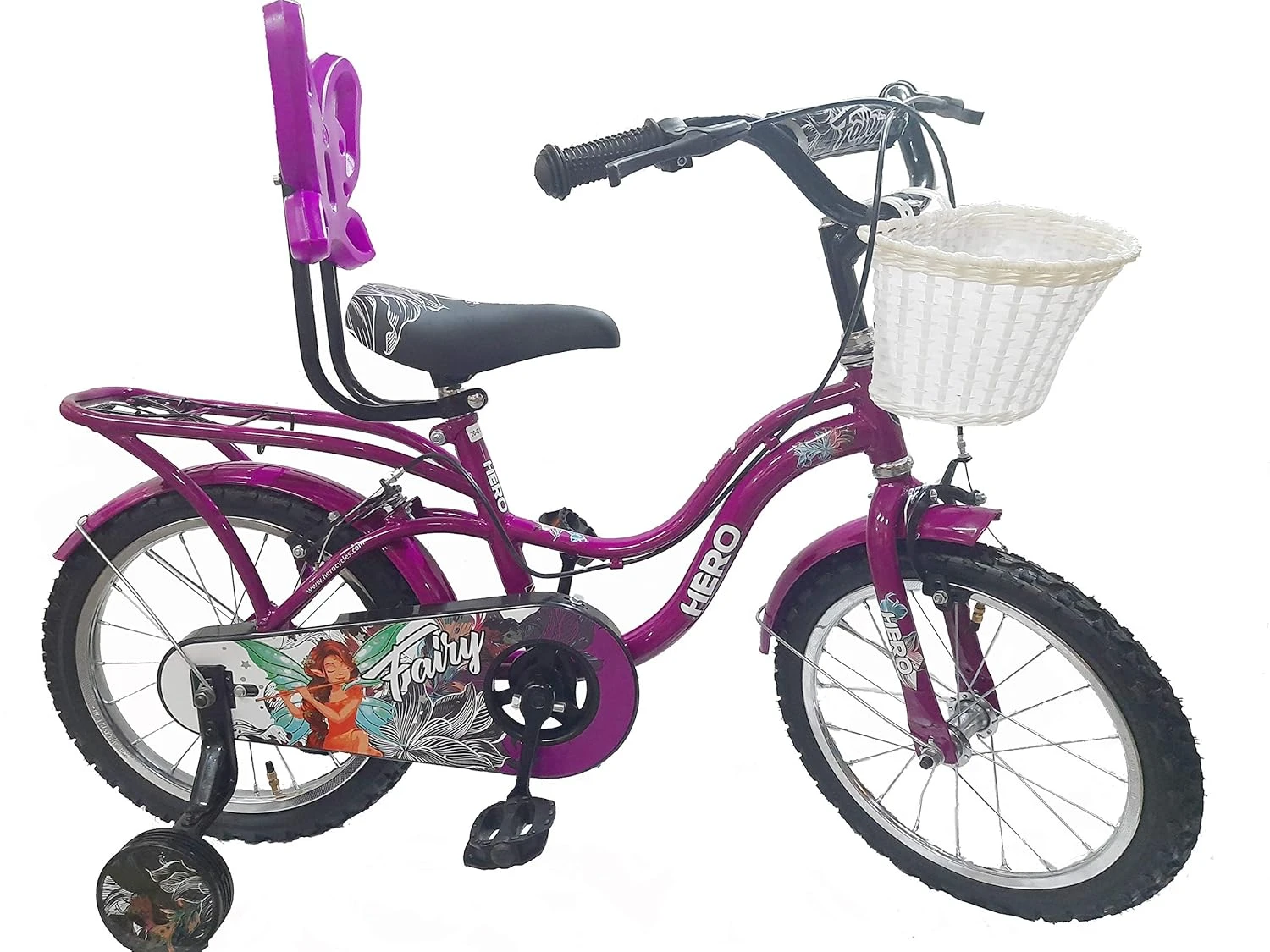 Hero Cycles 20 Kids Rigid Cycles Fairy White/Purple(6 To 11 Years) 9.5'' Frame.