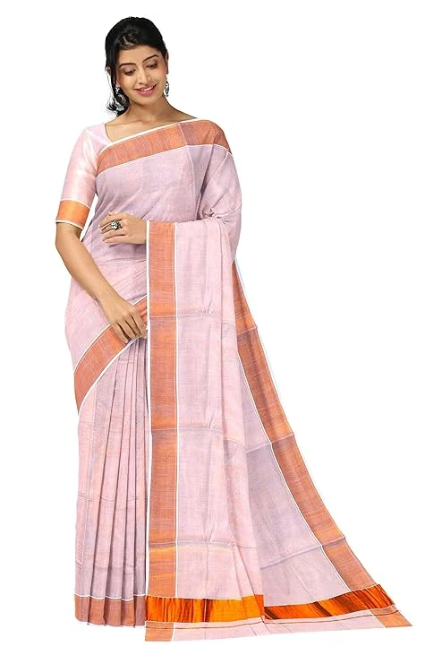 NandaVanam Women's Kerala Cotton Kasavu Saree | Kasuvu Sarees | Onam Cotton Sare