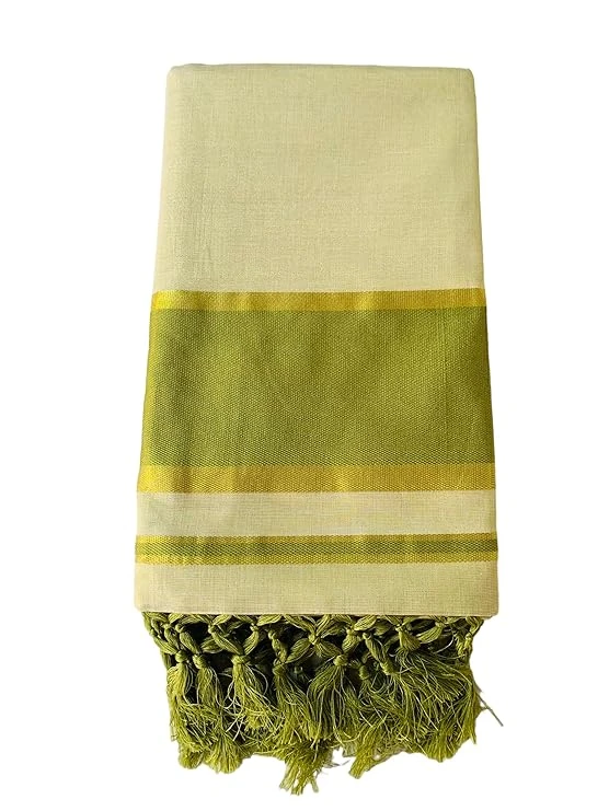ALLUVY Womens Tissue Kuthampully Kerala Kasavu Saree Tssue | Traditional South I