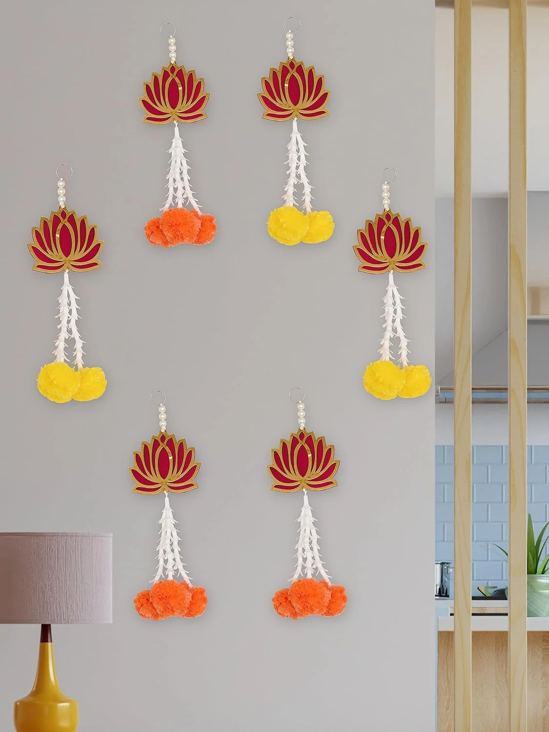 JH Gallery Handmade Lotus Artificial Flower Wall and Door Hanging - Home Décor, 