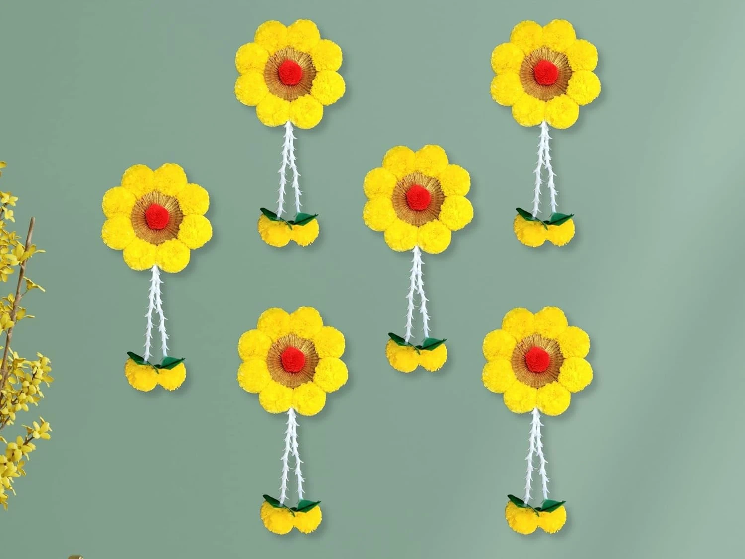 JH Gallery Artificial Flowers and Leaves Decoration at Home Easy Simple Backdrop