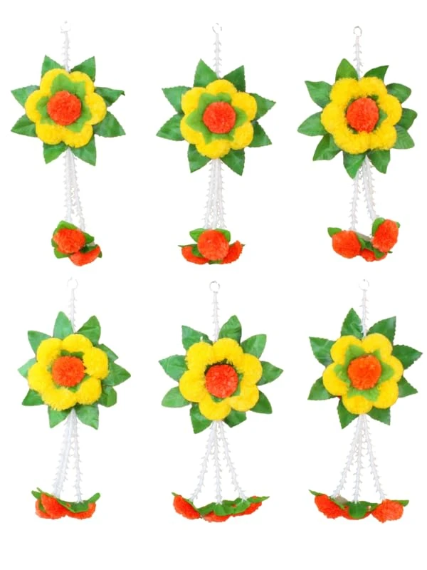 JH GALLERY Handmade Artificial Flowers and Leaves Decoration, Pack of 6, Easy Ba