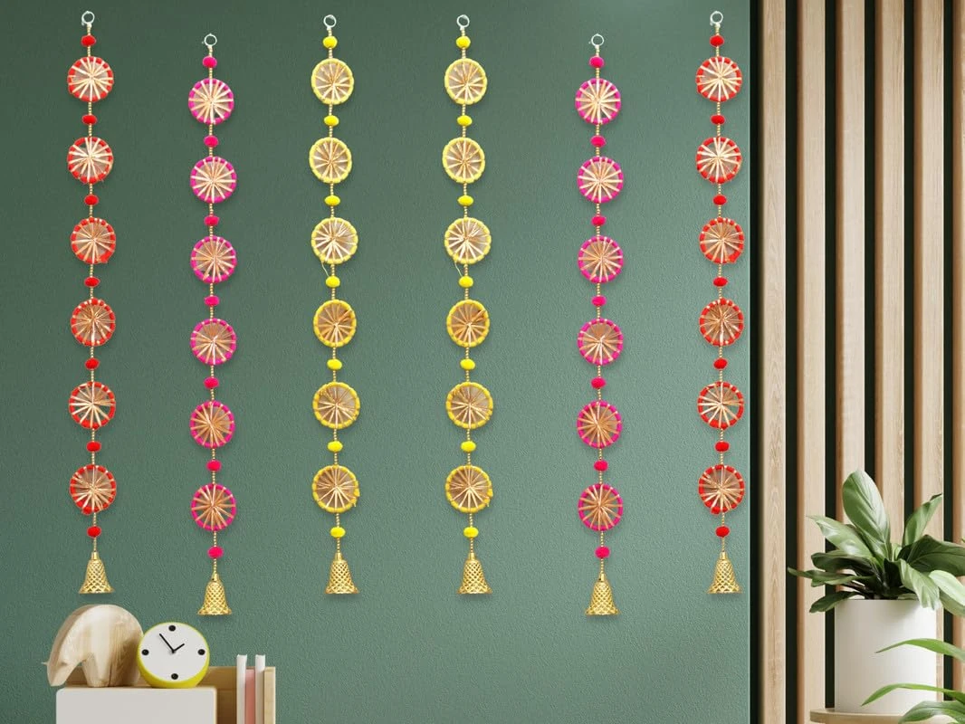 JH Gallery Handmade Artificial Flowers Garland Pom Pom Strings, Home Decorative 