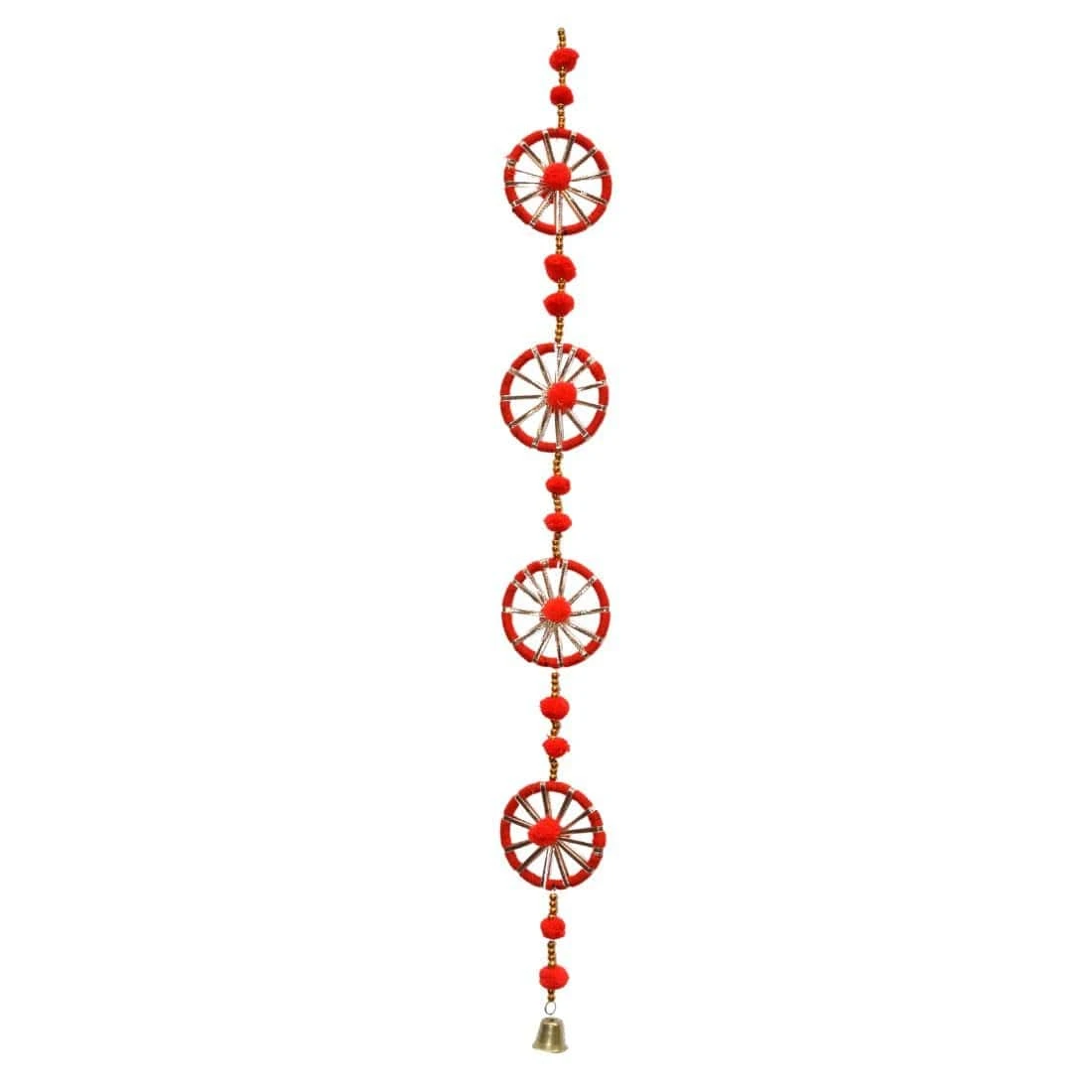 CraftVatika Pom Pom Wall Hanging Latkans for Home Decorations, Pom Pom Chakri wi