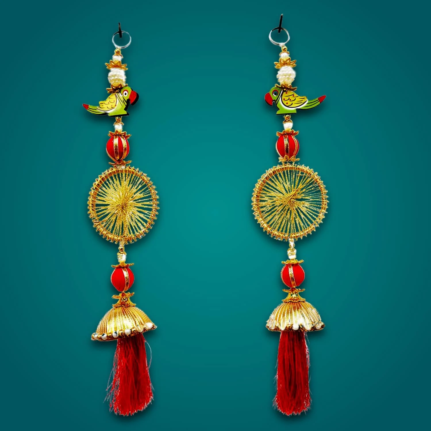 CraftVatika Gotta Patti Hanging Latkan for Home Decoration, Wall Door, Rajasthan
