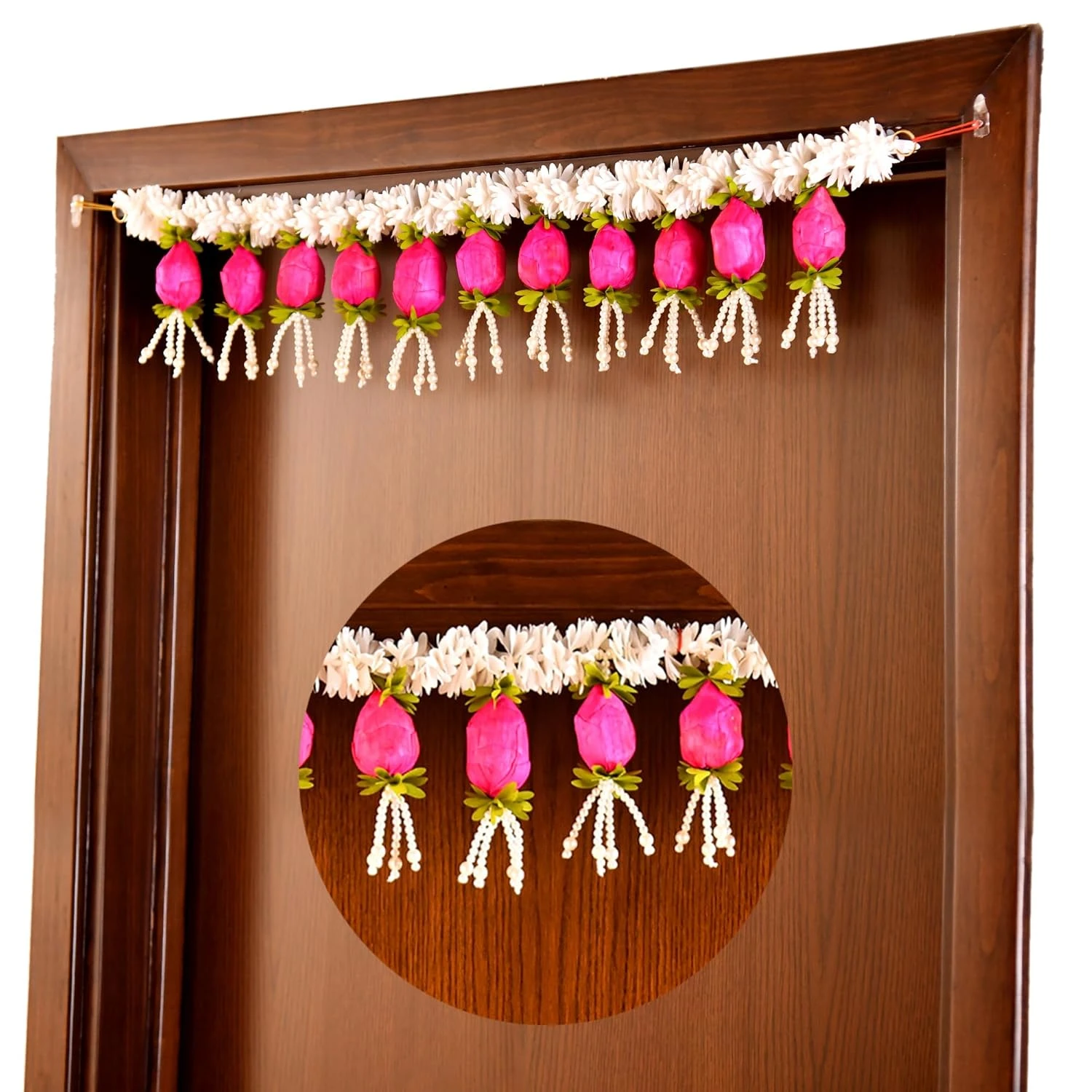 CraftVatika Toran for Main Door Entrance, Diwali Decor Items, Lotus Buds for Dec