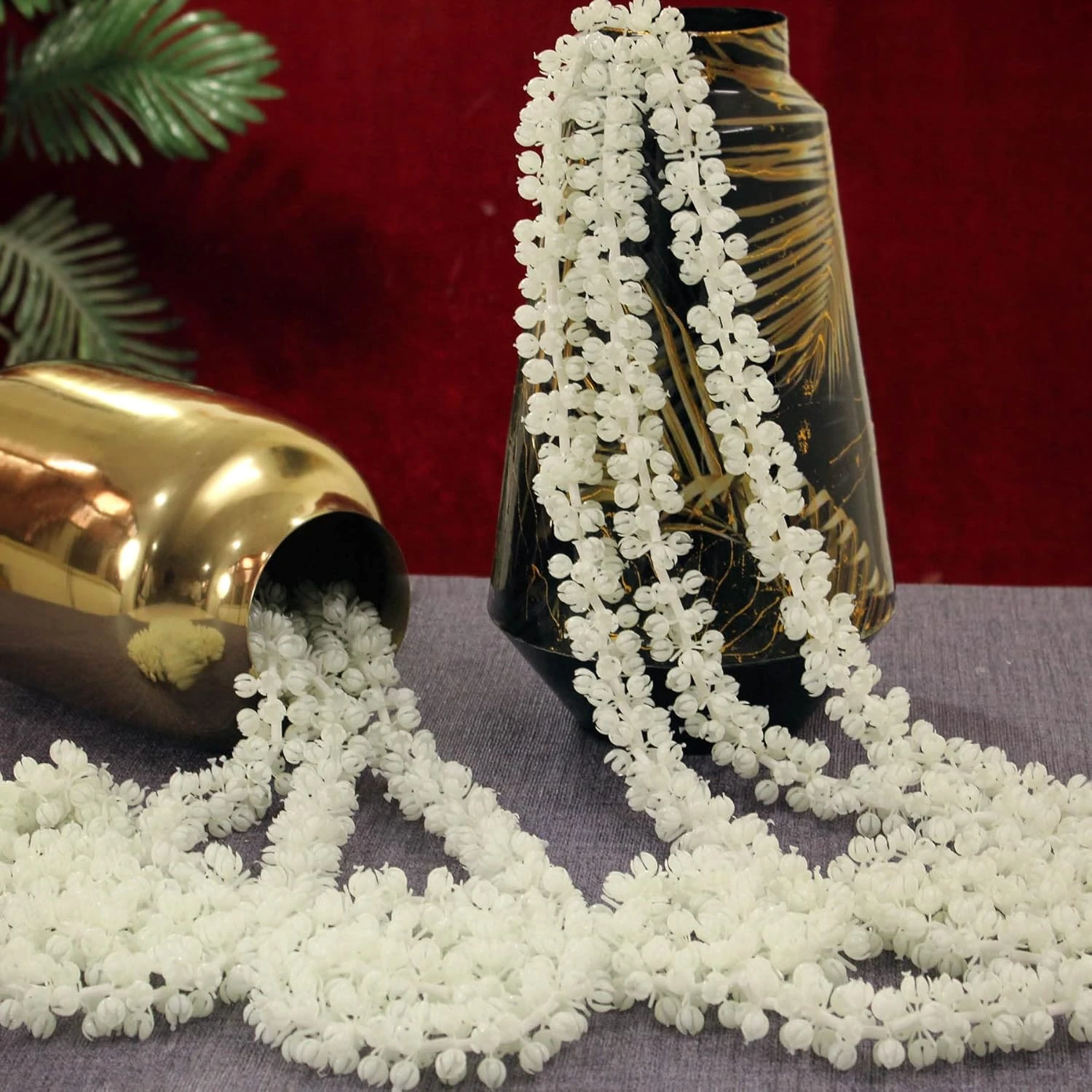 TIED RIBBONS Pack of 6 Decorative Artificial Mogra Jasmine Flower Garland String