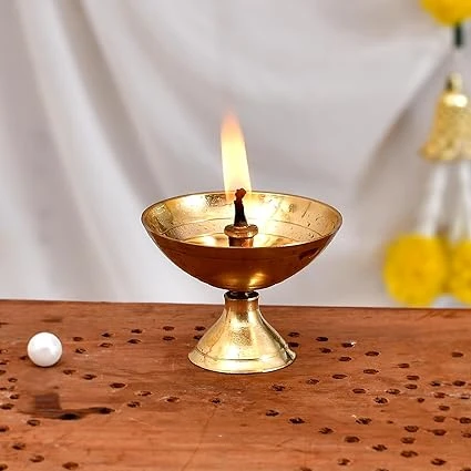 Brass Diya Diwali Decoration Items for Home décor Gift Deepak Oil Lamp for Diwal