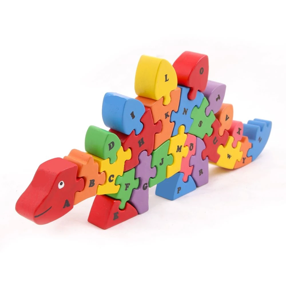 OpaToys Wooden Dinosaur A to Z Puzzle – Alphabet Learning Educational Toy for Ki