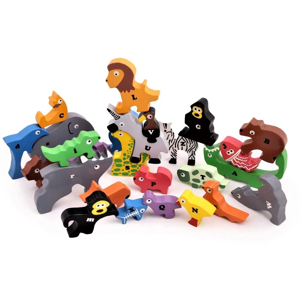 OpaToys Wooden Animal Puzzle A to Z – Medium Size (26 Pieces, 60×12 cm) | Montes