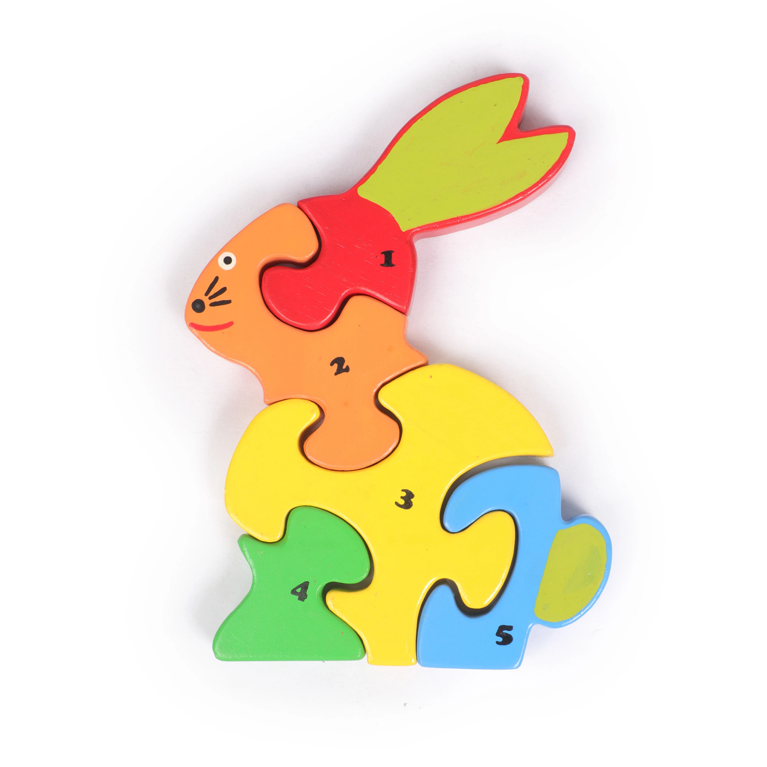 OpaToys Wooden Rabbit Puzzle – Montessori Educational Toy for Kids | Animal Shap