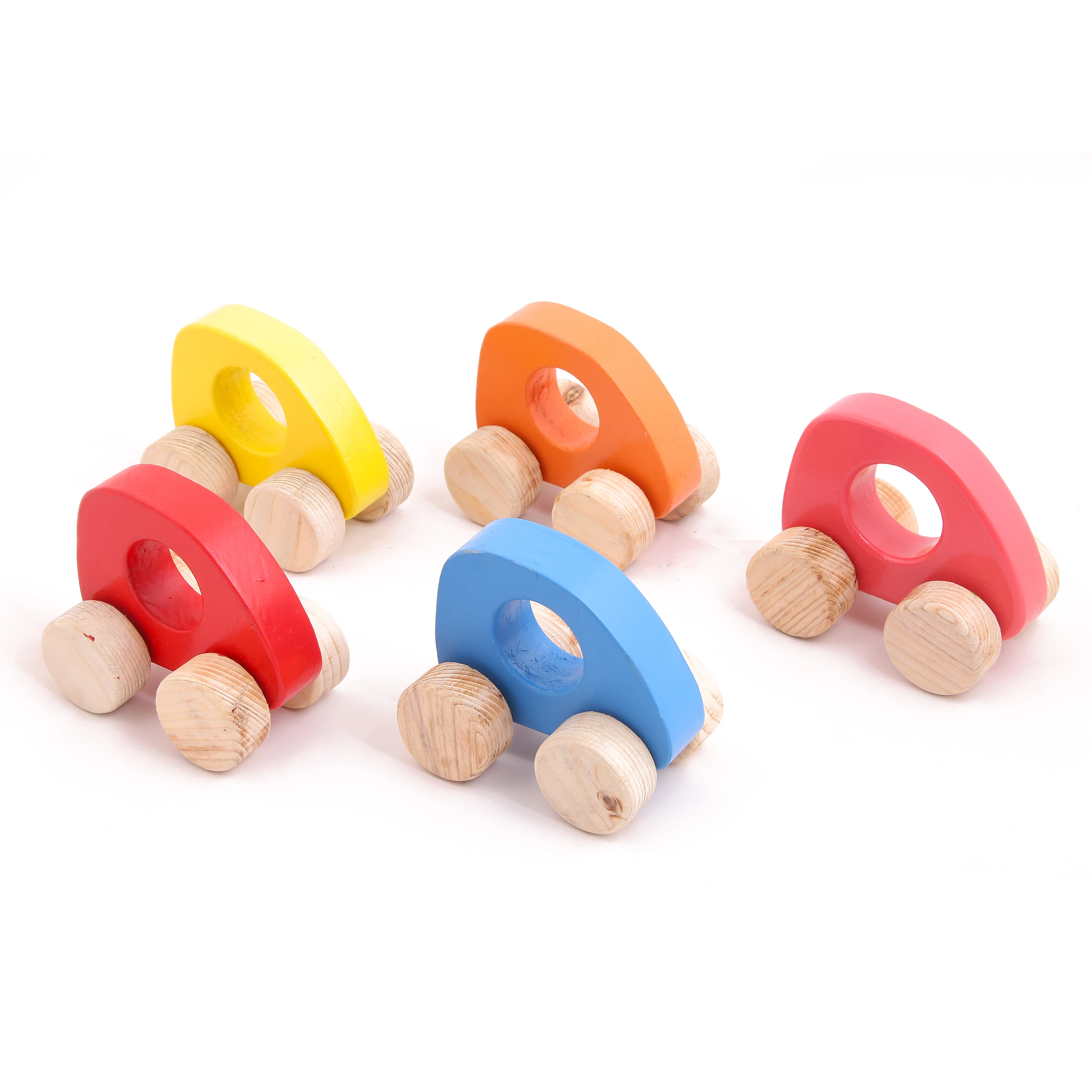 Opa Toys Wooden Push Toy Nano Cars Set for Kids – Small Size (5 Pieces)